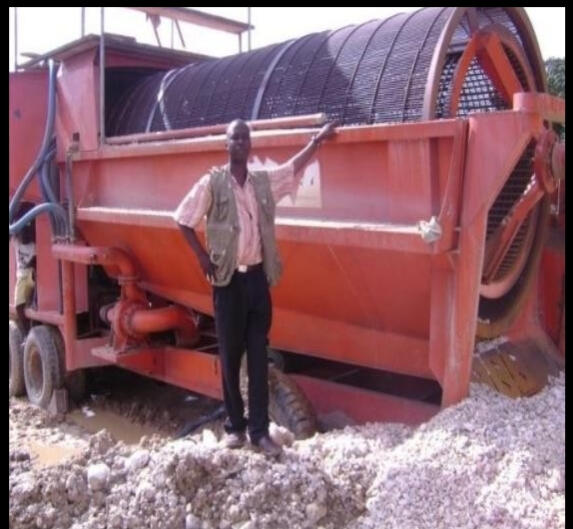 Sunridge supervising a Trommel alluvial Gold washing plant in Ghana